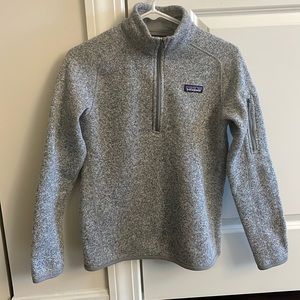 Patagonia Better Sweater 1/4 (quarter) zip fleece, Women Small, Birch White